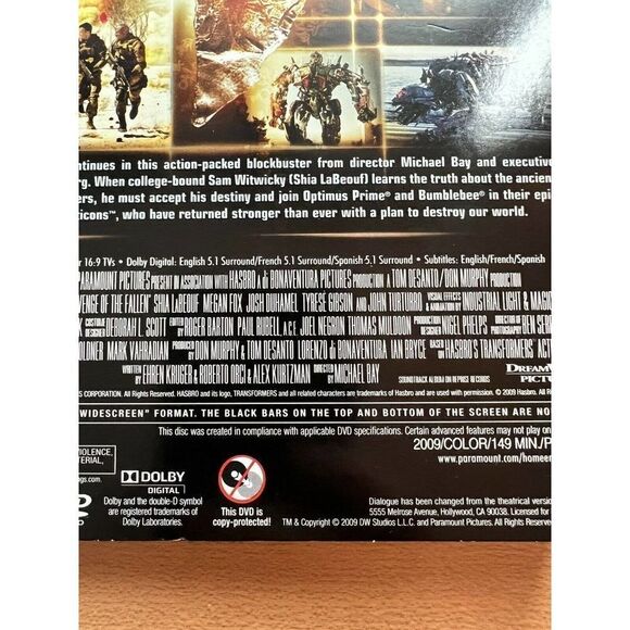 Transformers: Revenge of the Fallen DVD, 2009 New Sealed - Picture 5 of 6